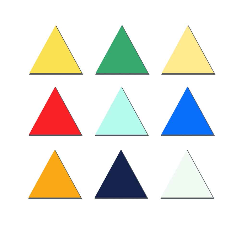 Magnetische Symbole - Dreiecke in 2 Größen und 11 Farben - Zubehör zu Magnettafeln