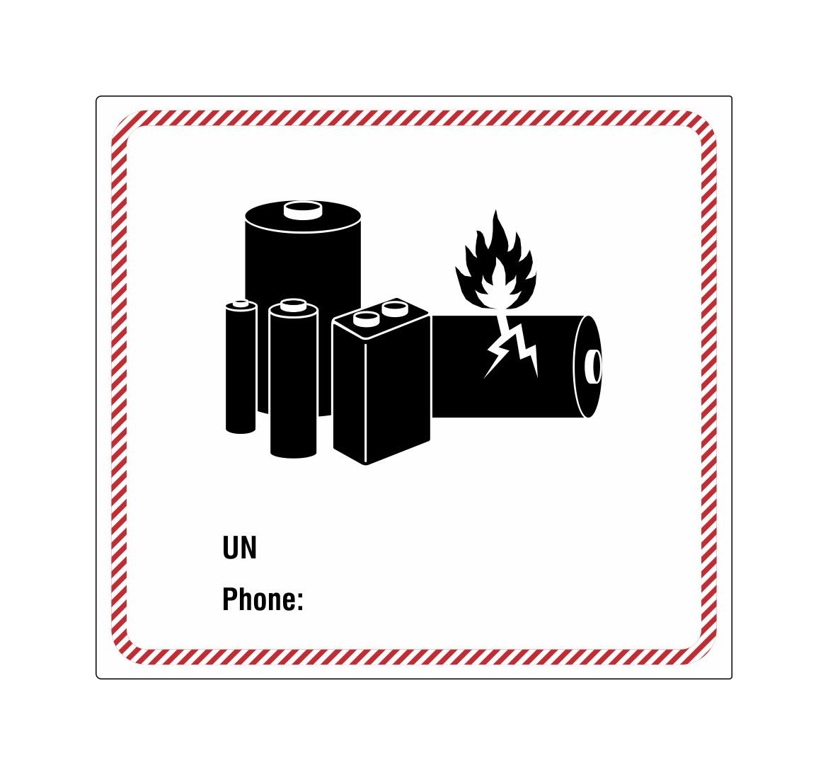 Verpackungsetikett für Lithiumbatterien - zur Selbstbeschriftung (UN, Phone)