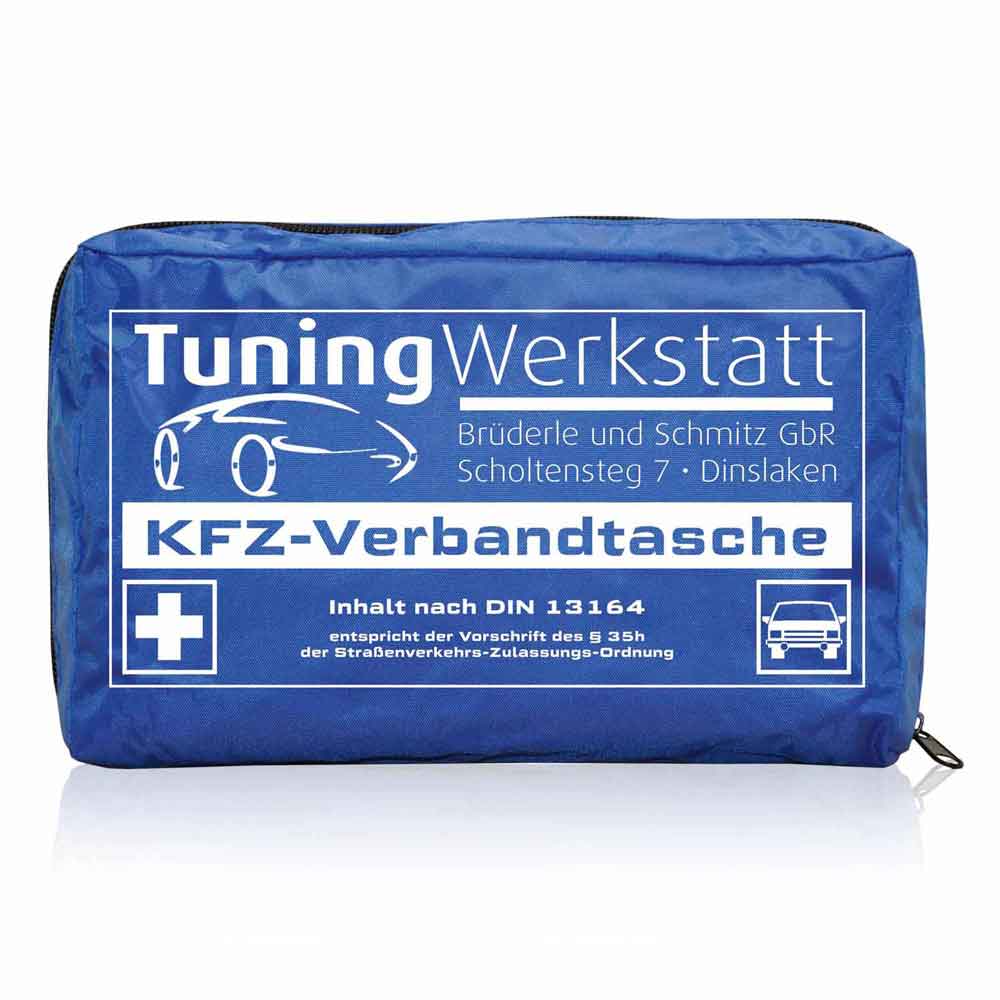 KFZ-Verbandtasche - SAFE MIT INDIVIDUELLEM MOTIV - 3 Farben