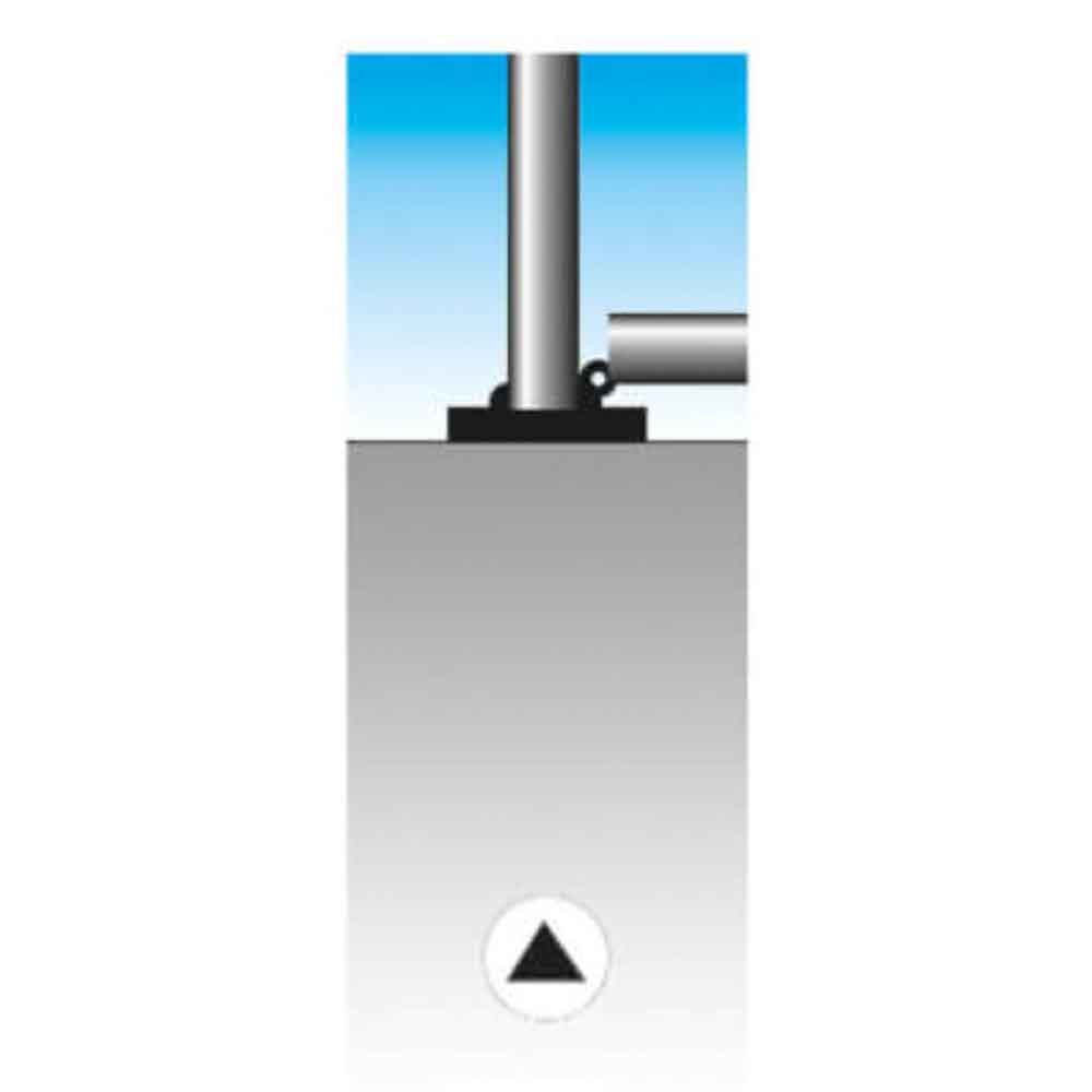 Absperrpfosten SPU aus Stahl - umlegbar auf Bodenplatte - zum Aufdübeln