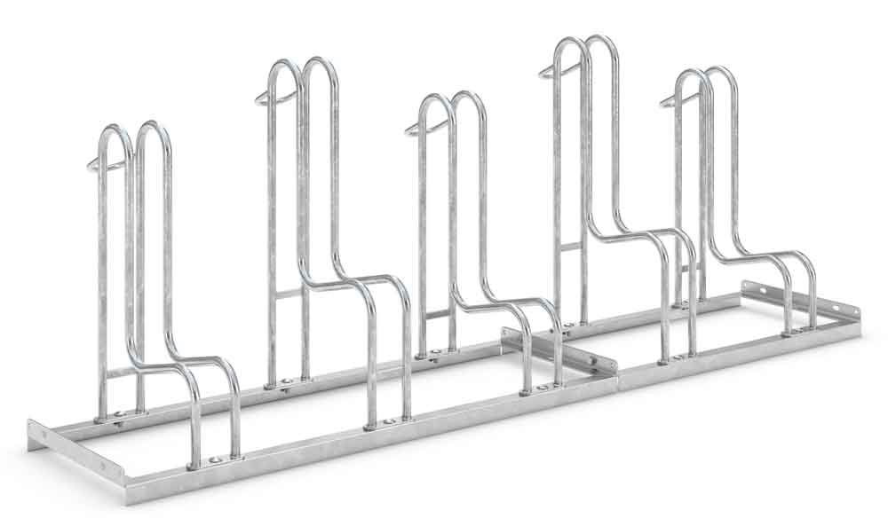 Fahrrad-Standparker 4055 BR - erhöhter Radabstand und Reifenbreite - 5 Einstellplätze einseitig