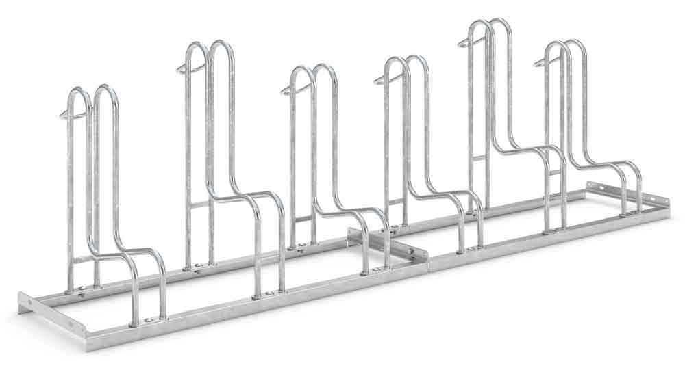 Fahrrad-Standparker 4056 BR - erhöhter Radabstand und Reifenbreite - 6 Einstellplätze einseitig